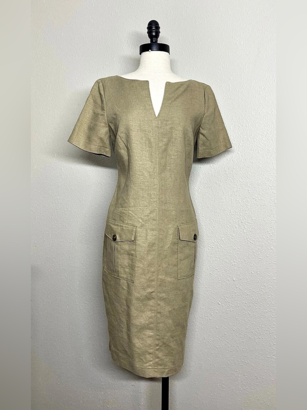 The Perfect Dress Linen Blend Midi Dress Size 6